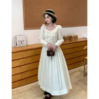 月光情书 法式复古荷叶边设计感气质仙女连衣裙07288