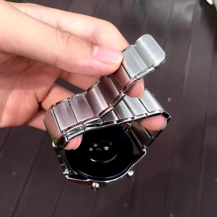 卡容钢链适用华为watch5表带GT4不锈钢GT5不锈钢磁吸Buds钢带GT3