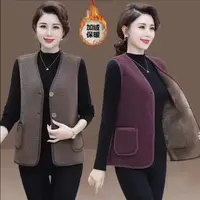 女士加绒马甲颗粒绒毛绒绒马夹秋冬开衫女爆款百搭坎肩背心外套