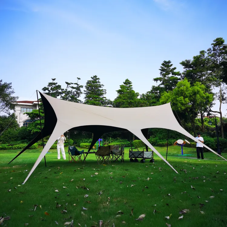 燕尾蝶黑胶天幕防雨无风绳燕尾天幕遮阳防晒防水户外露营必备装备