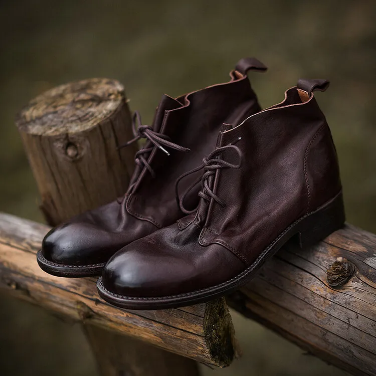 平跟圆头复古冬季透气中跟马丁靴牛仔经典高帮