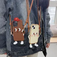 苹果|面包饼干卡通适用iPhone17可爱女款创意斜挎立体硅胶手机壳