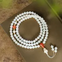 赤子之心/18K金和田玉108佛珠