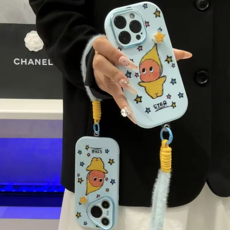 GGBond旋转星星人挂绳适用苹果17/16胖子手机壳华为oppo小米vivo