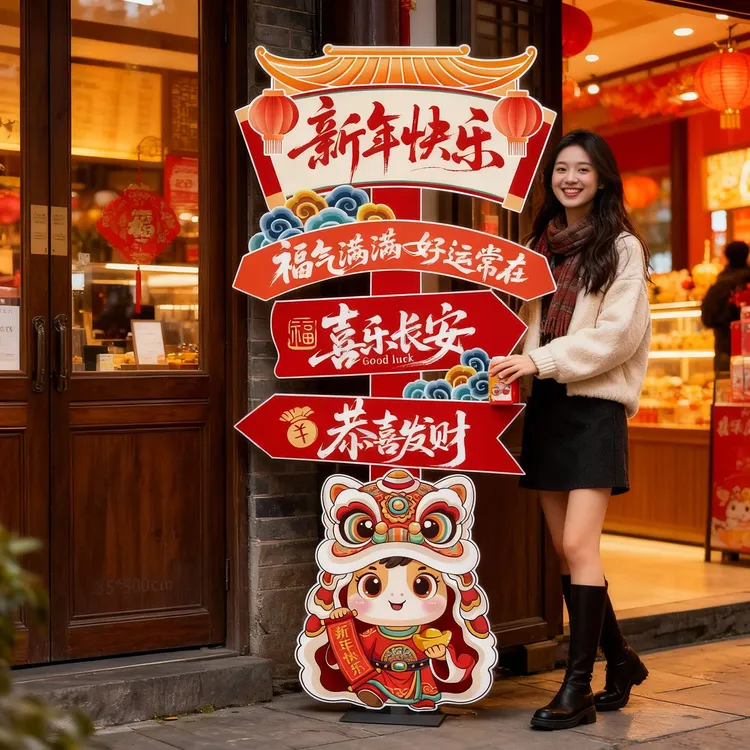 2026马年新年装饰拍照道具立牌幼儿园元旦幼儿园商场氛围场景布置