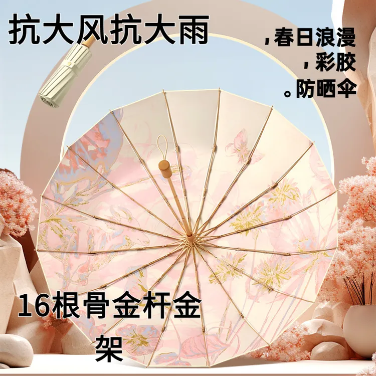 防晒抗风晴雨伞坚固耐用遮阳折叠伞大伞面防紫外线金属骨架时尚便