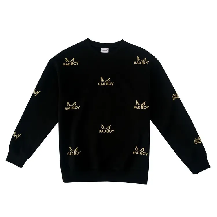 【050】BAD BOY 定位浅金刺绣圆领卫衣