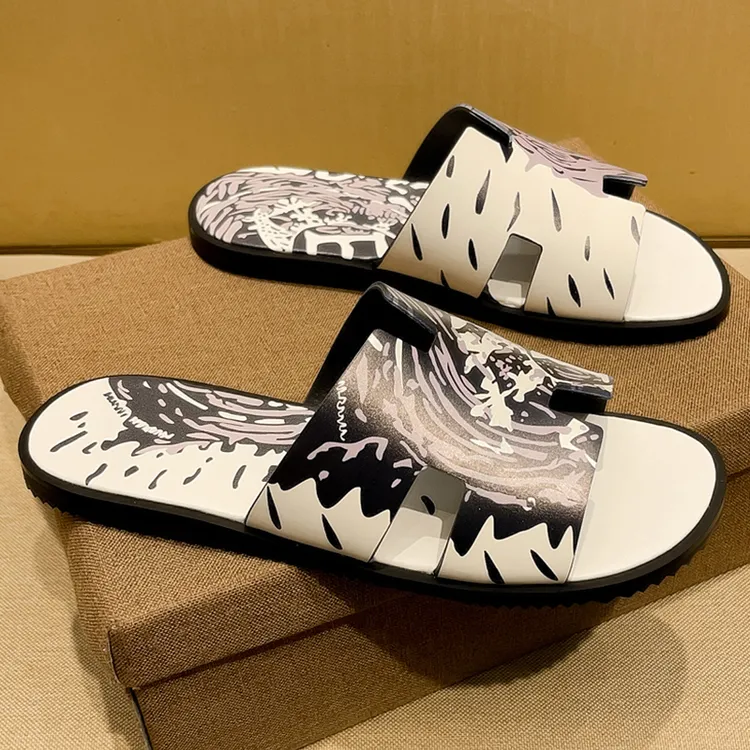 男士休闲夏季外穿防滑沙滩一字拖男鞋户外潮流室外网红黑白色简约