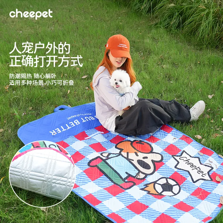 cheepet/趣派宠物加厚便携户外野餐垫防水防潮耐磨车载狗狗垫子