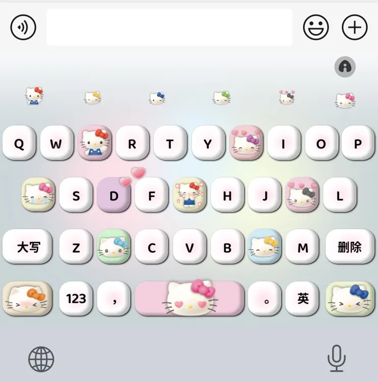 【腮红kt猫】苹果百度输入法手机皮肤可爱美化包/办公配件服务