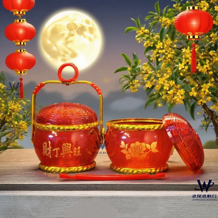 2025年潮汕特色中秋节新款花篮蜡烛灯