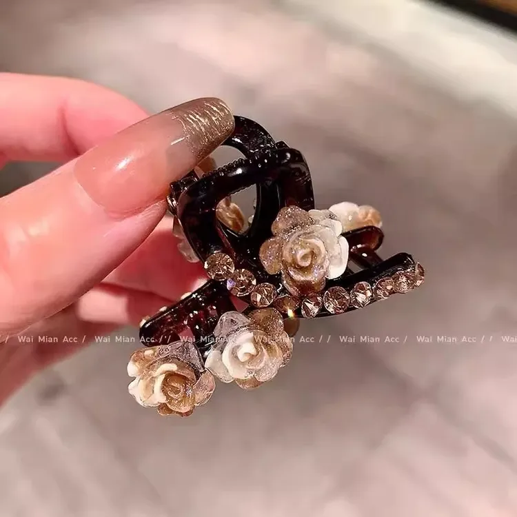 高级感蔷薇发夹女网红爆款复古花朵抓夹发夹女款2025新款网红爆款