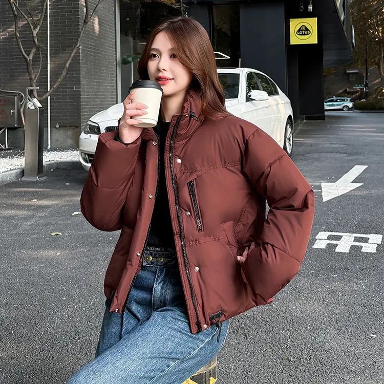 爆款2025新款秋冬小个子棉衣女短款立领面包服棉衣外套小棉袄
