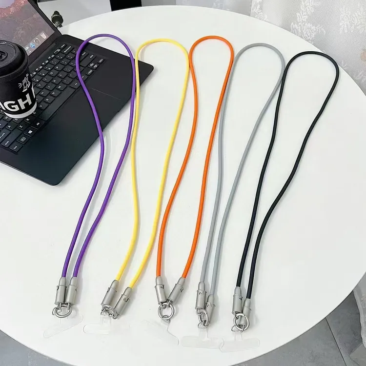 真硅胶防丢挂绳快充二合一数据线适用于华为苹果