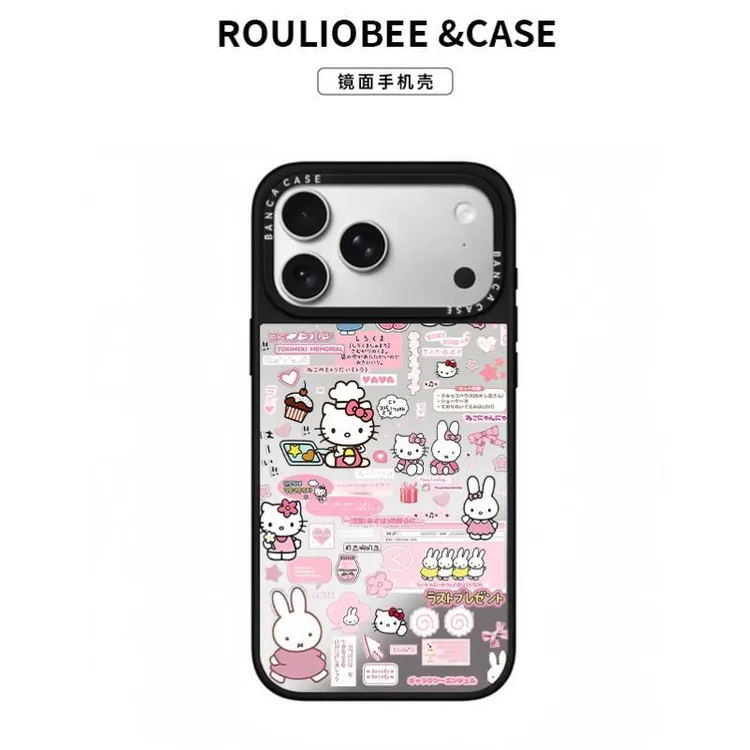 欧克里里米菲兔和凯蒂适用苹果17/16promax镜面手机壳15/14/13/12