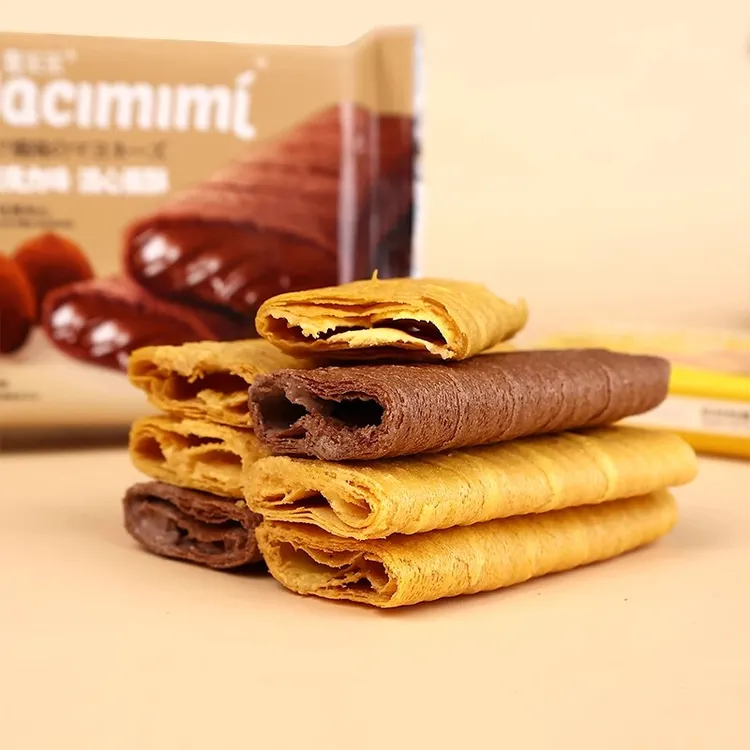 麦米米流心蛋酥松露巧克力芝士咸蛋黄注心夹心蛋卷糕点心饼干零食