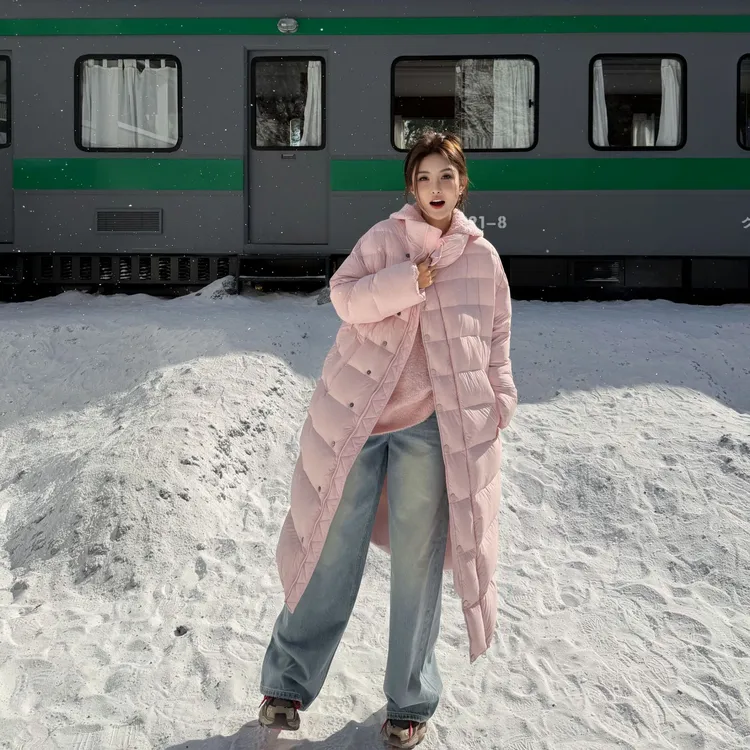 Moprobably李予诺 「暴风雪」90鹅绒保暖百搭中长款羽绒服L5468087