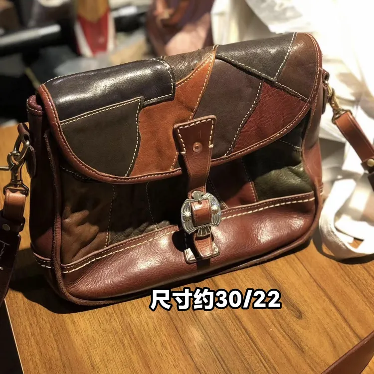 制道手工男士女士单肩斜挎包复古时尚休闲经典邮差包植鞣牛皮个性