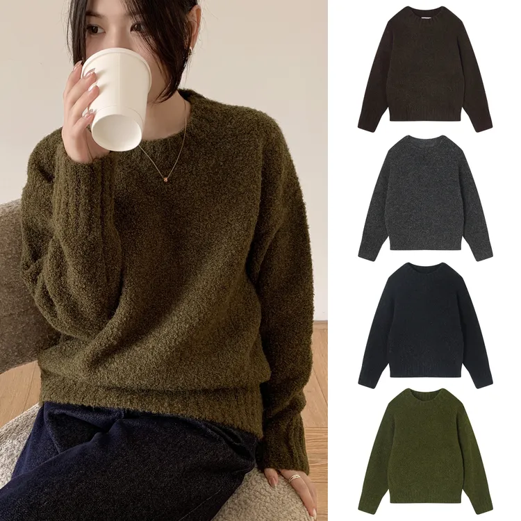 Miss sumeyY4023自制重磅含羊毛颗粒绒加厚毛衣秋冬百搭针织衫女