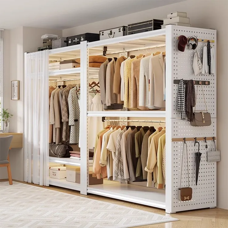 货架衣柜家用卧室开放式衣帽间简易挂衣架diy衣橱衣架多层置物架