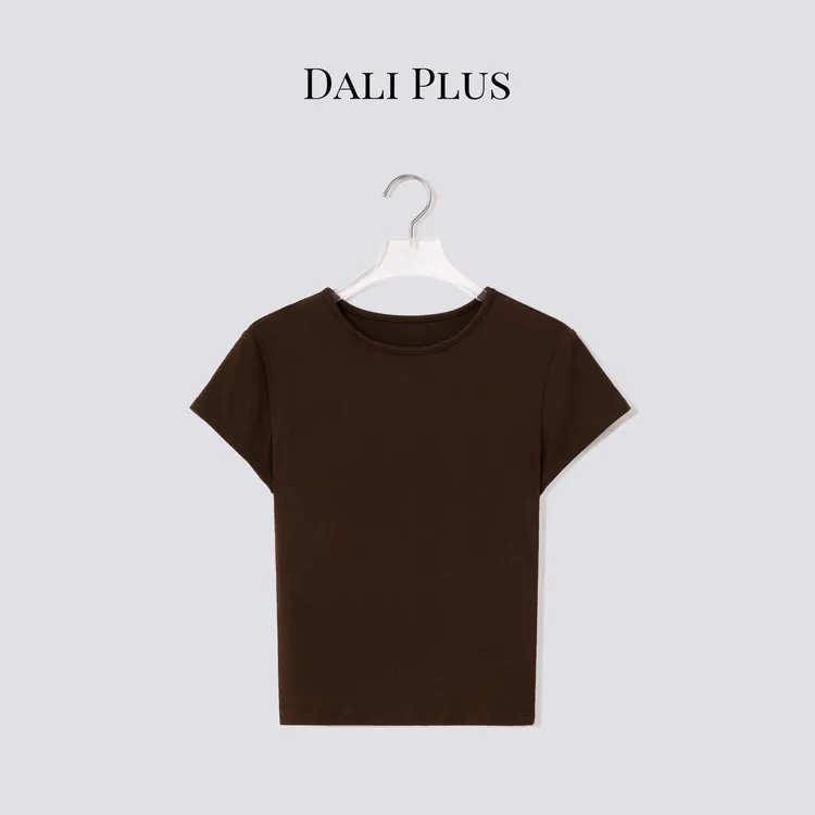 DALI PLUS“乌木色T恤” 超百搭打底短袖上衣-D5SZ8152