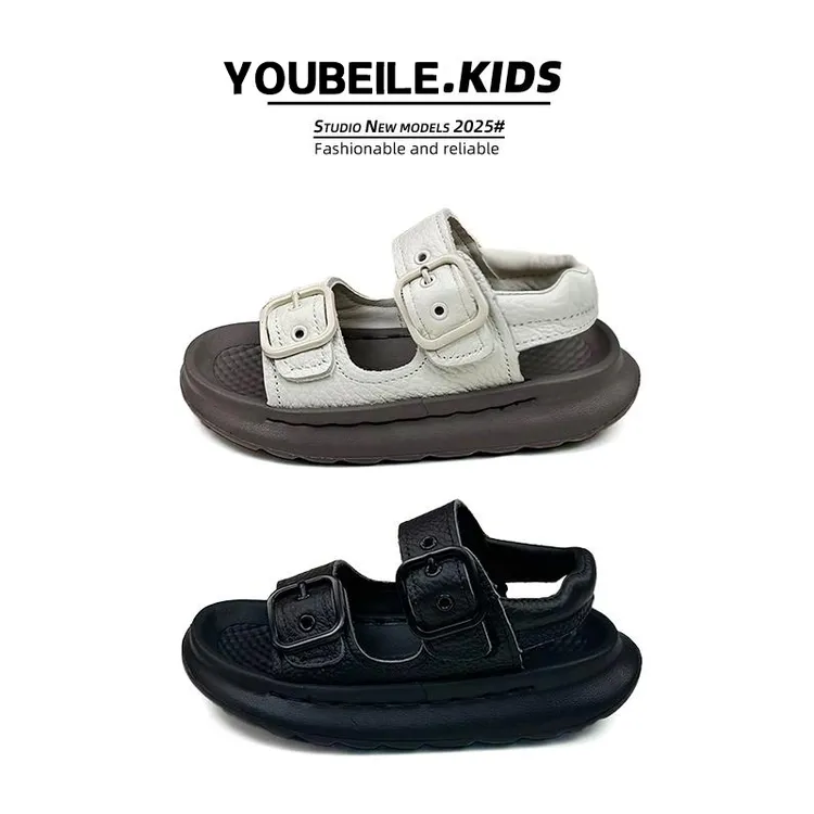 真皮【现货】夏男女童鞋运动凉鞋沙滩鞋EVA软底防滑凉鞋露趾溯溪鞋