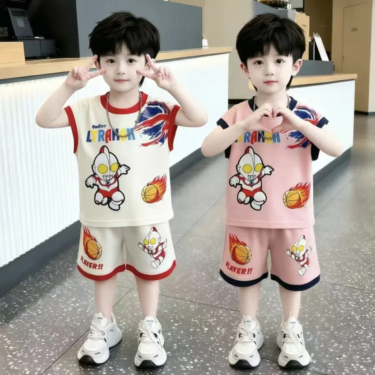 奥特曼速干夏装运动男童夏季套装2026衣服新款帅气无袖两件套儿童