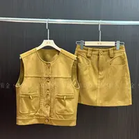 深圳南油韩系无袖马甲高腰显瘦工装裤女时尚百搭气质套装