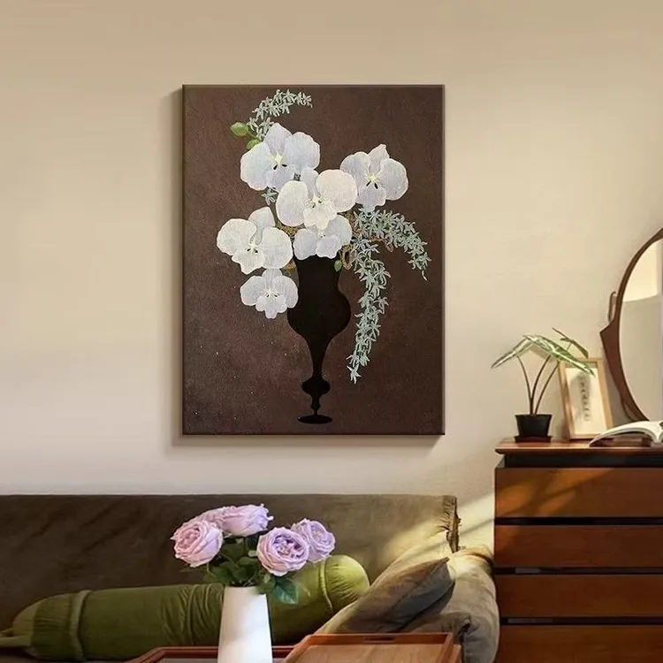 美拉德风《君子如兰》花卉装饰画客厅卧室挂画桌面摆画