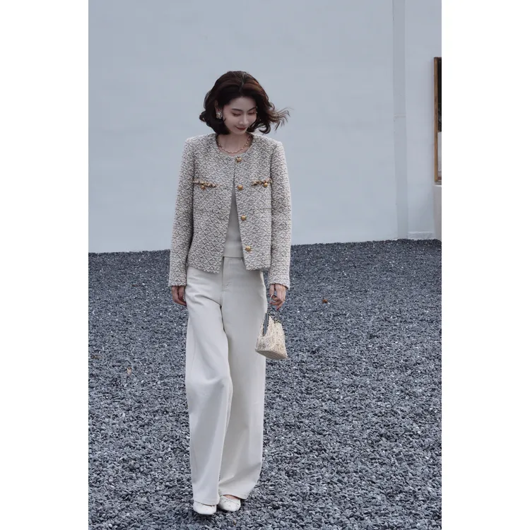 CHENSMCHEN 纯色简约直筒牛仔裤女休闲百搭显瘦裤子CSN7189QQ