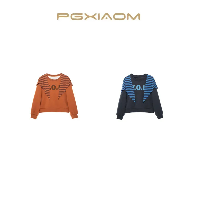 【PGXIAOM】润秀定制橘 藏青两色披肩加绒卫衣WY10391             