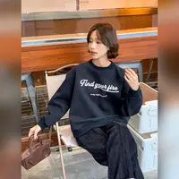 法儿家韩国限定【双十二92折【明洞周末】FS509S079休闲字母刺绣卫衣