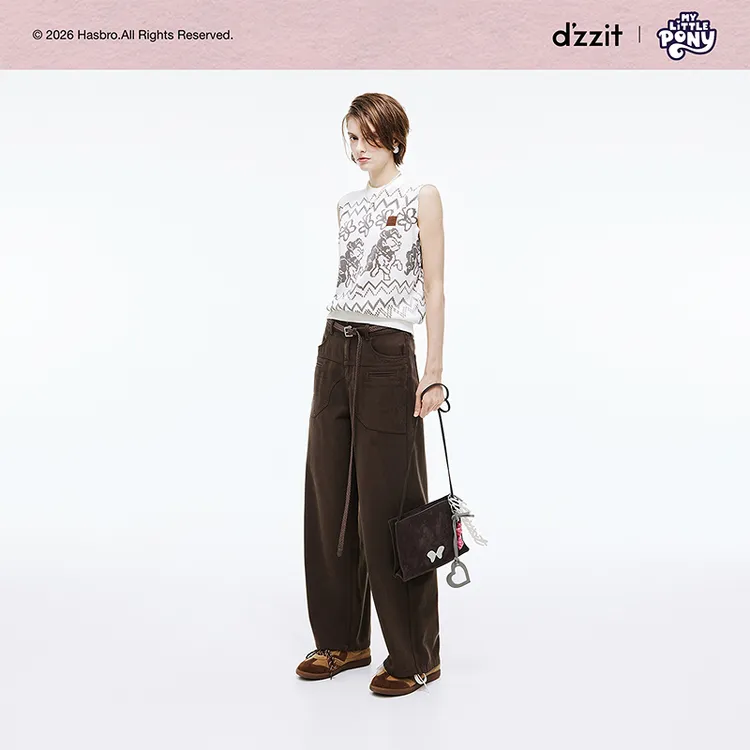 【小马宝莉联名系列】dzzit地素针织背心条纹26夏复古上衣女3K2EE34