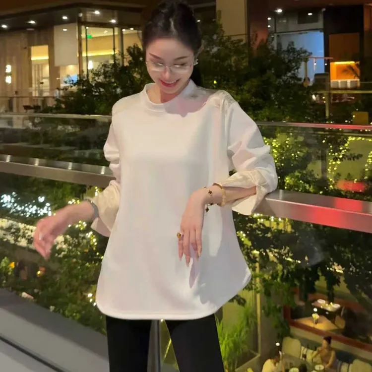 蘇格高定-【卫衣长袖T】国风重工立体珠片绣纯色百搭长袖打底衫