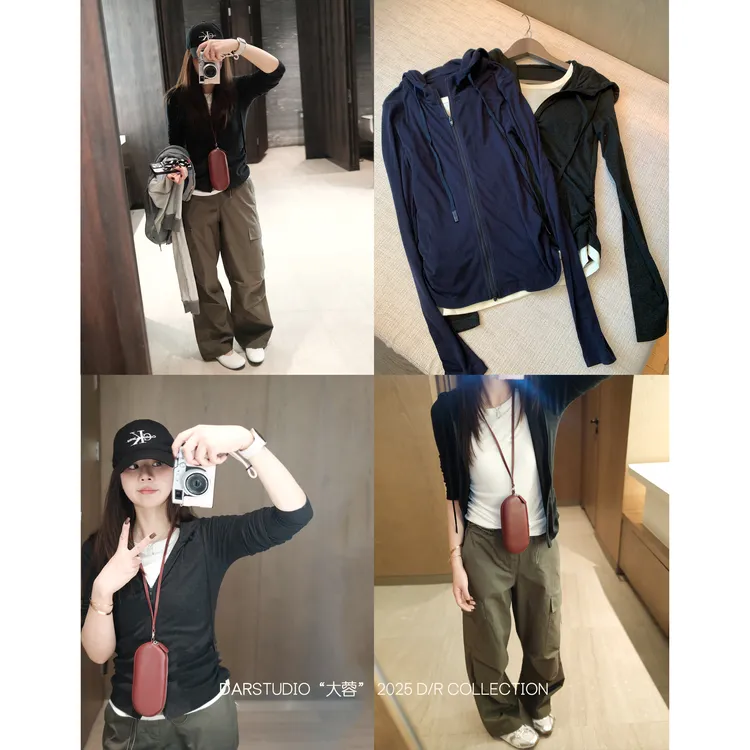 DAR STUDIO 深圳货【连帽假两件】莱赛尔羊毛显瘦假两件针织衫88542