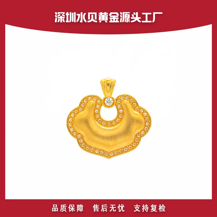 【官方质检】18k金拉丝如意锁包 E725