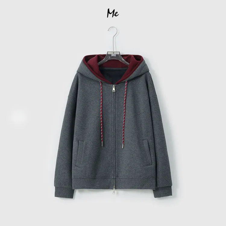 ME【热红酒加绒卫衣】奢牌感厚实保暖显瘦时尚连帽卫衣MESA5004