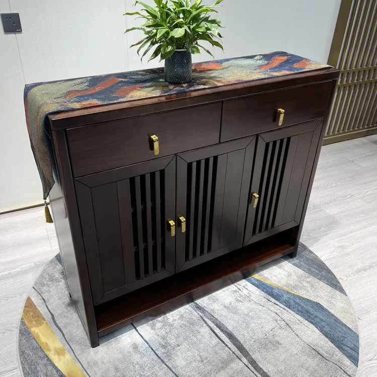 实木鞋柜新中式鞋柜新款实木柜子门厅隔断玄关柜子实木斗柜轻奢