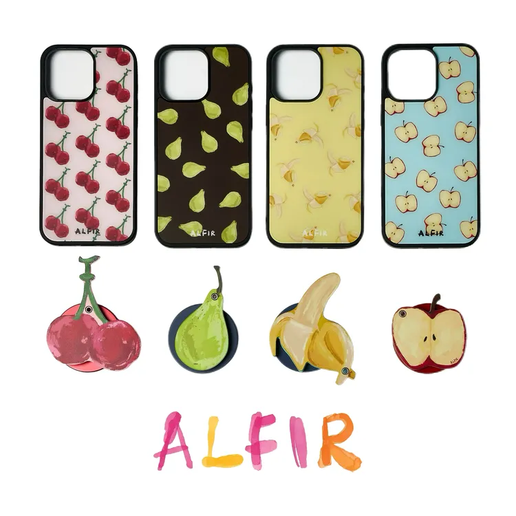 Alfir·复古果果磁吸手机壳/水果镜子支架苹果手机壳17磨砂超薄