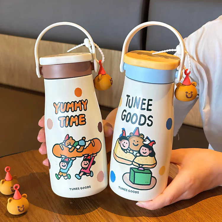 316咖啡保温杯女生可爱吸管水杯2025新款大容量泡茶便携学生杯子