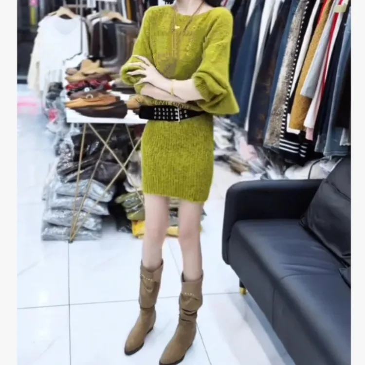 初秋复古收腰显瘦时尚性感针织包臀