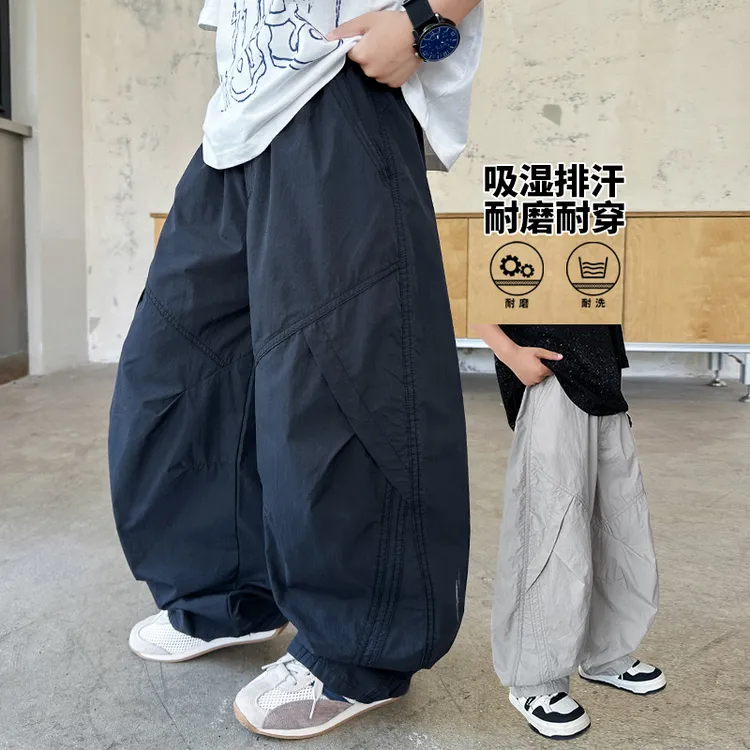 男童夏装裤子2025新款中大童夏季儿童薄款帅气男孩冰丝速干防蚊裤