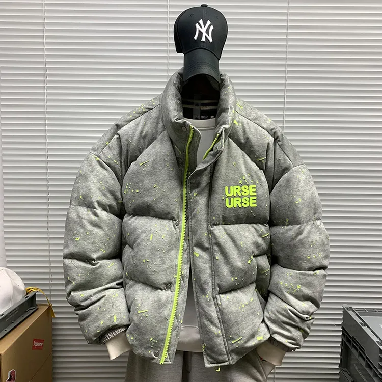 立领短款冬季新款潮牌羽绒服外套男士休闲宽松高街百搭羽绒面包服