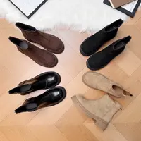 琥珀风~8cm内增高厚底短靴女2025秋冬新款切尔西女靴粗跟真皮靴子