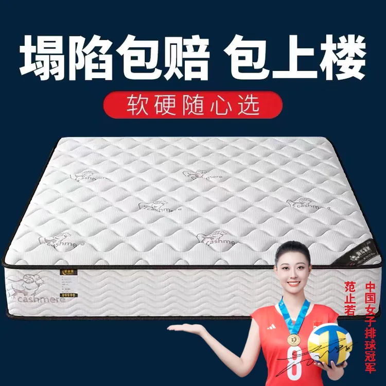 席梦思床垫软硬两用十大名牌正品20厚经济型乳胶椰棕弹簧家用租房
