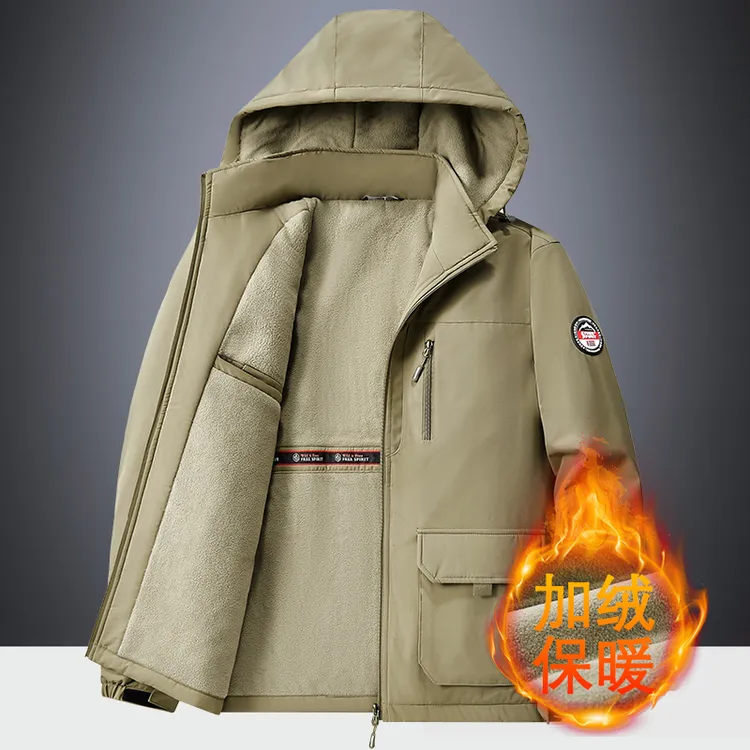 狼族纪元美式休闲男秋冬季加绒保暖棉衣可拆卸帽防风加厚棉服外套
