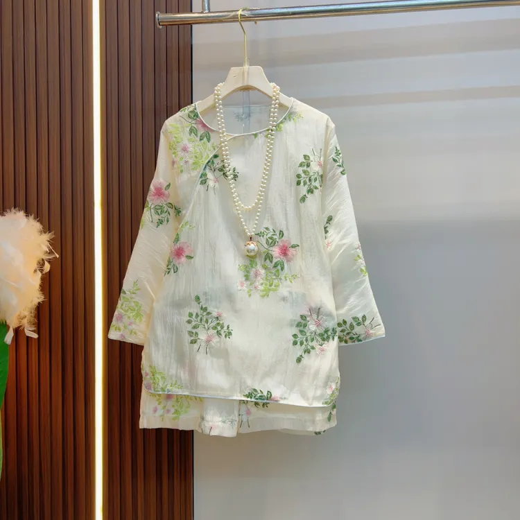 春夏季新款休闲套装提花刺绣工艺薄款减龄显瘦