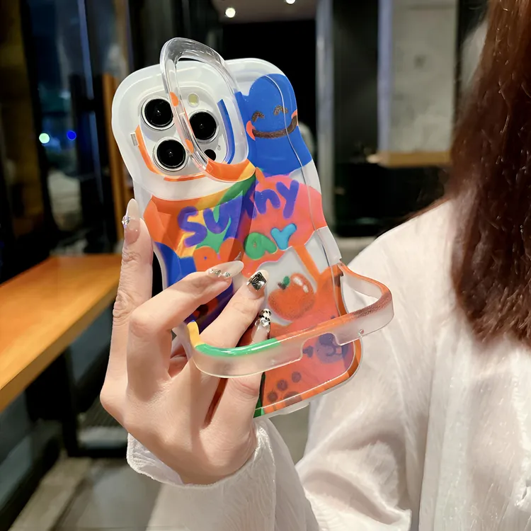 板凳涂鸦支架适用苹果16promax手机壳iPhone15双支架14创意13/12