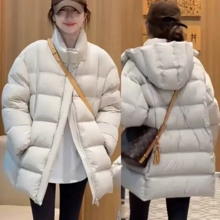 大美➕【泡芙小姐】90绒子可溯源安心绒中长款加厚保暖羽绒服