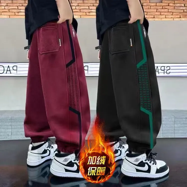 男童裤子秋冬2025新款儿童帅气休闲长裤卫裤秋冬装男孩加绒运动裤